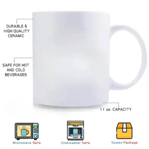 11 Oz White Ceramic Coffee Mug, Fun Teacher Thanks Tree Print Design - Gift for Valentine'S Day, Anniversaries, Easter, - Image 4