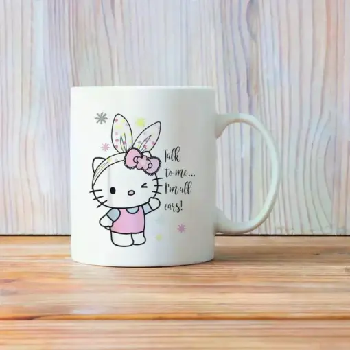 For Hello Kitty "Talk to Me" Easter Sanrio Coffee Mug, Teacup Drinking Cup